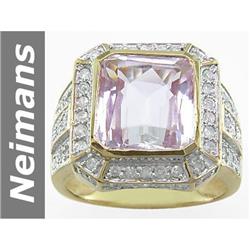 9.53 ct Pink Kunzite & Diamond Ring 14kt Gold