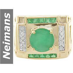 3.36 ct Emerald & Diamond Ring 14kt Gold