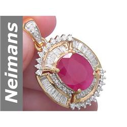 8.36 ct Ruby & Diamond Pendant 14kt Gold
