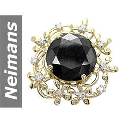 13.76 ct Black & White Diamond Pendant 14kt Gold