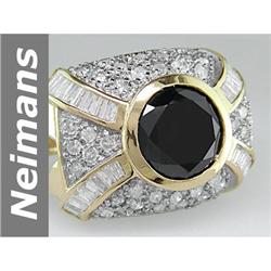 5.36 ct Black & White Diamond Ring 14kt Gold