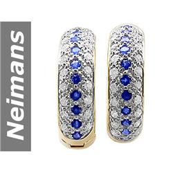 4.75 ct Sapphire & Diamond Earrings 14kt Gold