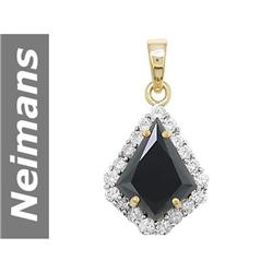 8.71 ct Black & White Diamond Pendant 14kt Gold