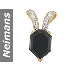 6.97 ct Black & White Diamond Pendant 14kt Gold