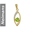 Image 1 : .78 ct Peridot & Diamond Pendant 14kt Gold