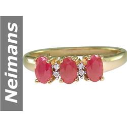1.37 ct Ruby & Diamond Ring 14kt Gold