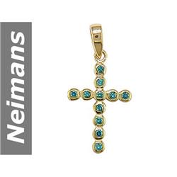 .14 ct Blue Diamond Pendant 14kt Gold