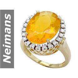 8.36 ct Fire Opal & Diamond Ring 14kt Gold
