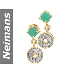 .72 ct Emerald & Diamond Earrings 14kt Gold
