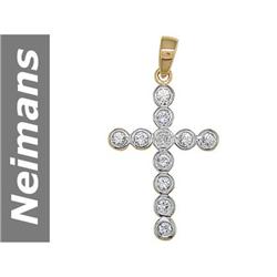 1.06 ct White Sapphire & Diamond Pendant 14kt Gold