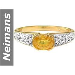 1.08 ct Yellow Sapphire & Diamond Ring 14kt Gold