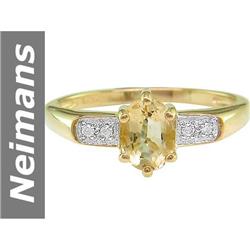 .84 ct Citrine & Diamond Ring 14kt Gold
