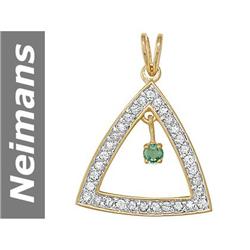 1.63 ct Green, White Sapphire Pendant 14kt Gold