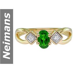.53 ct Chrome Diopside & Diamond Ring 14kt Gold