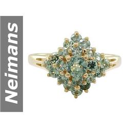 1.43 ct Green Sapphire Ring 14kt Gold
