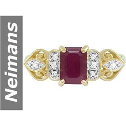 1.43 ct Ruby & Diamond Ring 14kt Gold