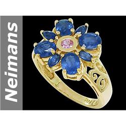2.63 ct Blue, Pink Sapphire Ring 14kt Gold