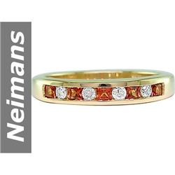 .75 ct Orange Sapphire & Diamond Ring 14kt Gold