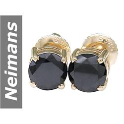 2.00 ct Black Diamond Earrings 14kt Gold
