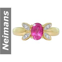 .85 ct Pink Tourmaline & Diamond Ring 14kt Gold