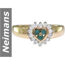 .31 ct Blue Diamond & Diamond Ring 14kt Gold