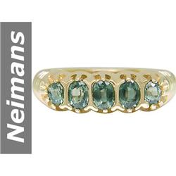 1.00 ct Green Sapphire Ring 14kt Gold
