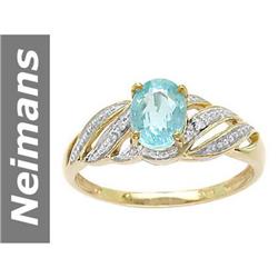.91 ct Apatite & Diamond Ring 14kt Gold
