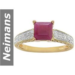 1.73 ct Ruby & Diamond Ring 14kt Gold
