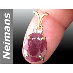 10.03 ct Ruby & Diamond Pendant 14kt Gold