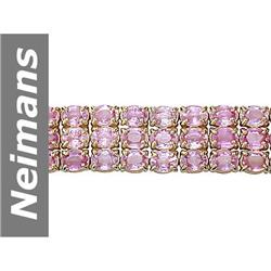 39.90 ct Pink Sapphire Bracelet 14kt Gold