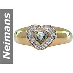 .84 ct Green Amethyst & Diamond Ring 14kt Gold