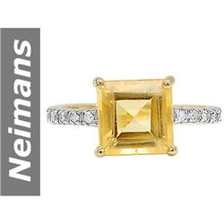 2.34 ct Citrine & Diamond Ring 14kt Gold