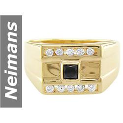 .75 ct Black & White Diamond Gents Ring 9kt Gold