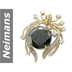 7.98 ct Black & White Diamond Pendant 14kt Gold