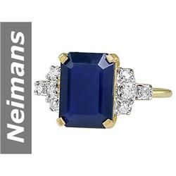 4.75 ct Sapphire & Diamond Ring 14kt Gold