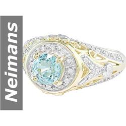 1.05 ct Aquamarine & Diamond Ring 14kt Gold