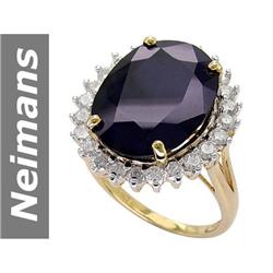 13.06 ct Sapphire & Diamond Ring 14kt Gold
