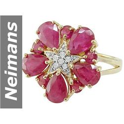 4.57 ct Ruby & Diamond Ring 14kt Gold