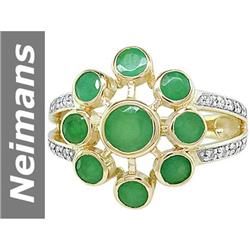 1.48 ct Emerald & Diamond Ring 14kt Gold
