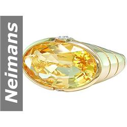9.36 ct Citrine & Diamond Ring 14kt Gold