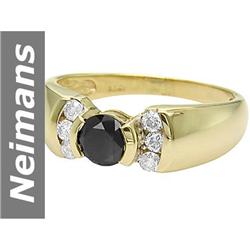 .81 ct Black & White Diamond Ring 14kt Gold