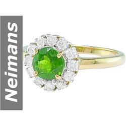 1.71 ct Chrome Diopside & Diamond Ring 14kt Gold