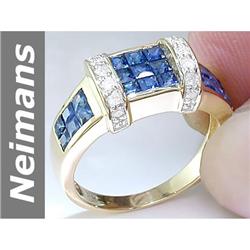 1.85 ct Sapphire & Diamond Ring 14kt Gold