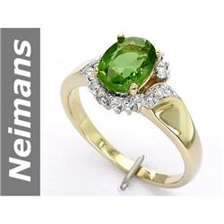 2.55 ct Green Apatite & Diamond Ring 14kt Gold