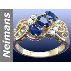 1.62 ct Sapphire & Diamond Ring 14kt Gold
