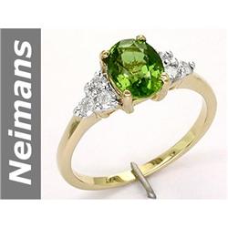 2.68 ct Green Apatite & Diamond Ring 14kt Gold