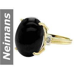 16.21 ct Black Spinel & Diamond Ring 14kt Gold