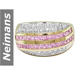 1.80 ct Pink Sapphire & Diamond Ring 14kt Gold