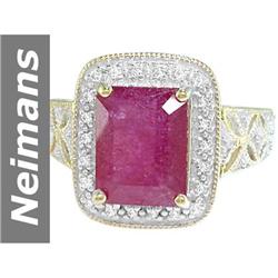 4.21 ct Ruby & Diamond Ring 14kt Gold
