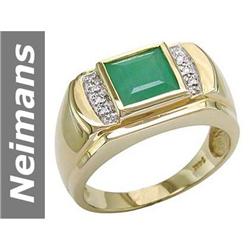 2.73 ct Emerald & Diamond Gents Ring 14kt Gold